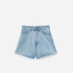 Everlane A line denim shorts in powder blue